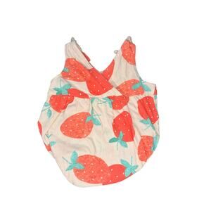 Baby Gap Strawberry Print Romper Sleeveless Cotton Summer One-Piece 3-6 Months